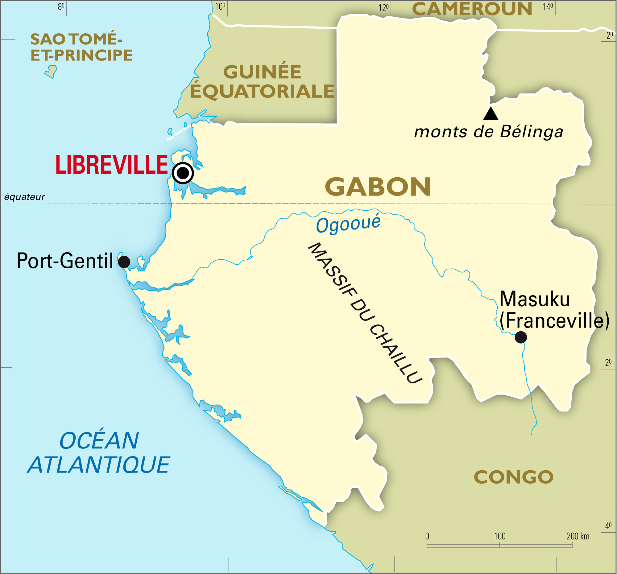 Gabon : carte générale