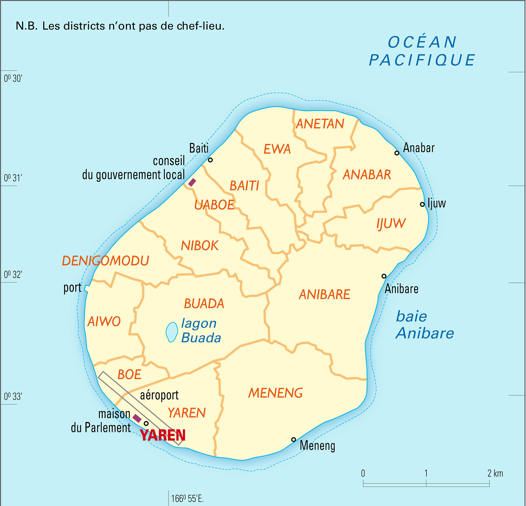 Nauru : carte administrative