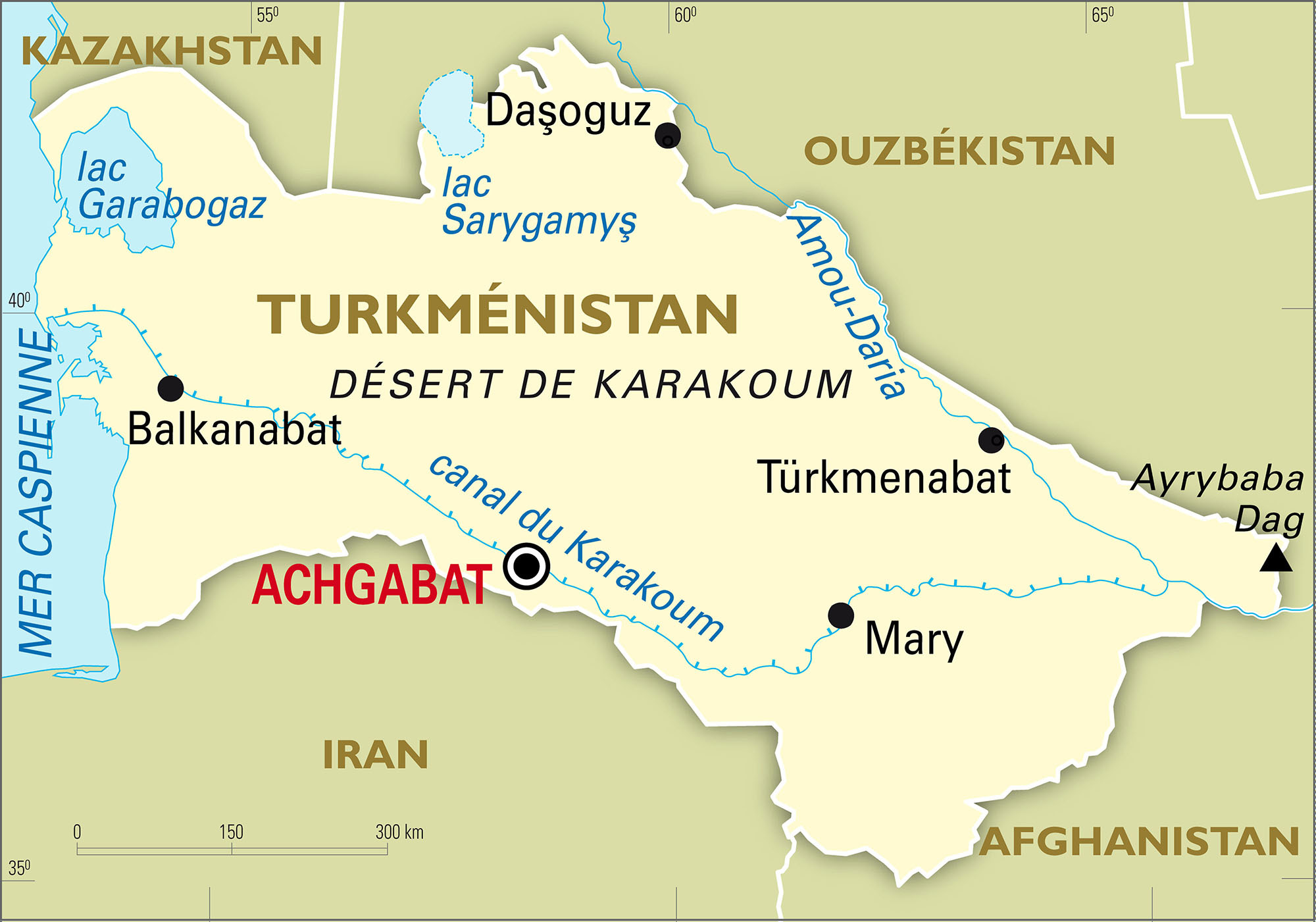 Turkménistan : carte générale