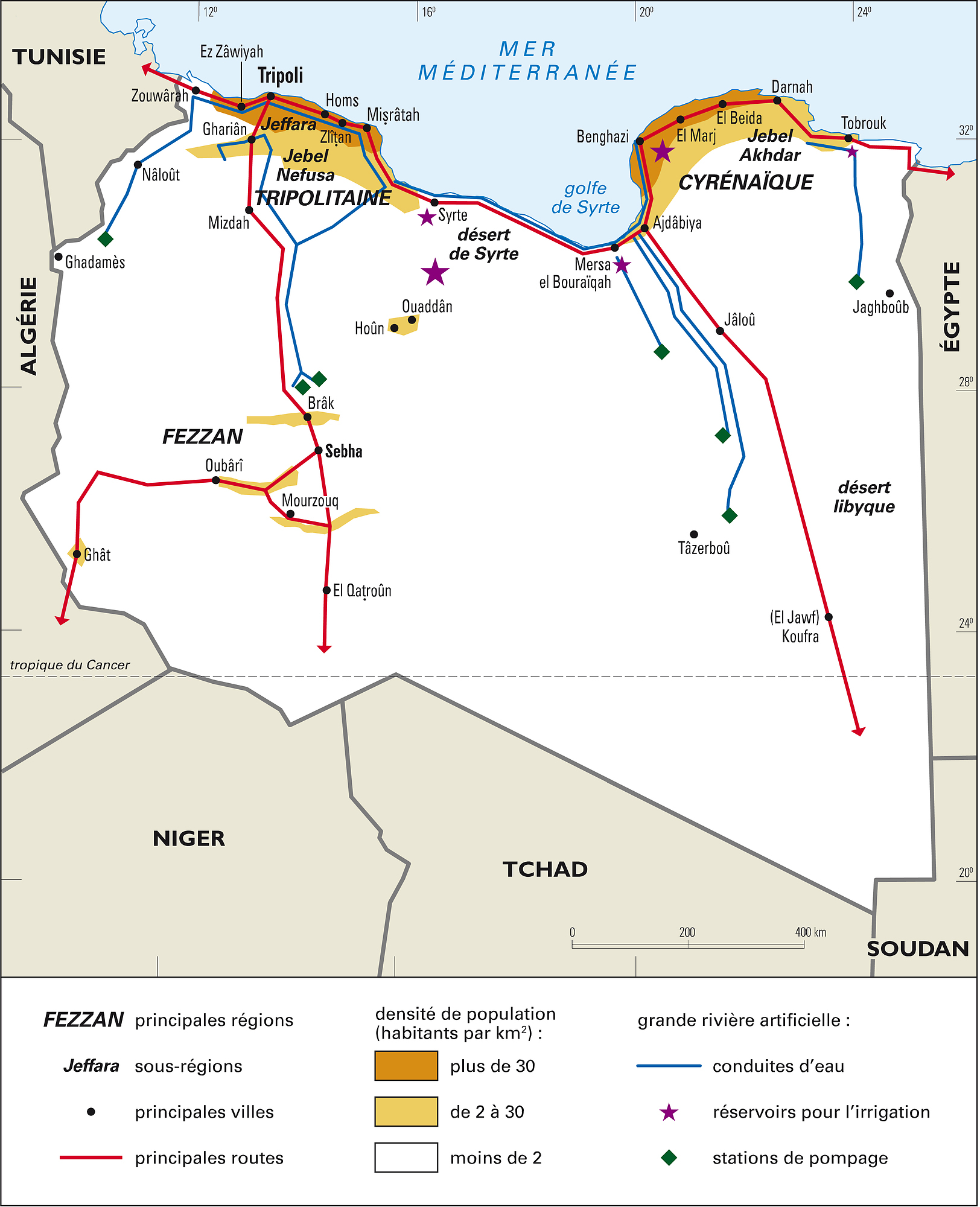 Libye : population et aménagement du territoire - crédits : Encyclopædia Universalis France