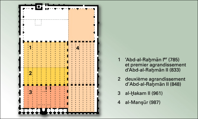 Mosquée de Cordoue : agrandissements successifs