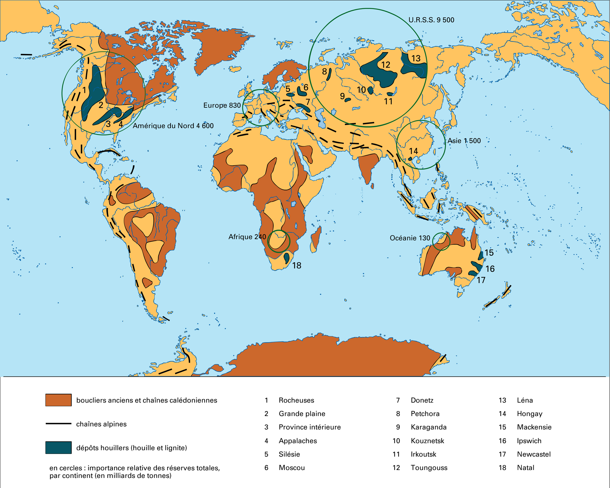 Charbon : répartition mondiale