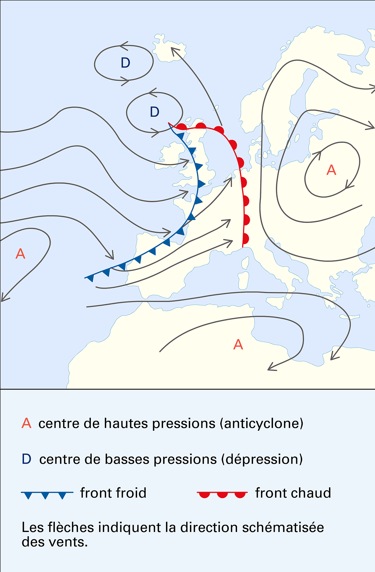 Circulation des vents : France - crédits : Encyclopædia Universalis France