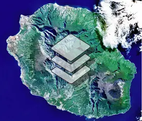 Photo satellitaire de l'île de La Réunion - crédits : NASA