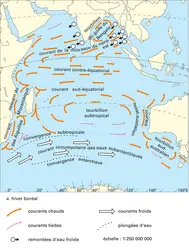 Océan indien : courants - crédits : Encyclopædia Universalis France