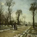 <it>Route de Versailles. Louveciennes dans le soleil d'hiver avec neige</it>, C. Pissarro - crédits : AKG-images