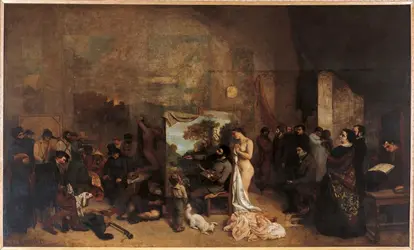 <it>L'Atelier du peintre</it>, G. Courbet - crédits : Mondadori Portfolio/ Hulton Fine Art Collection/ Getty Images