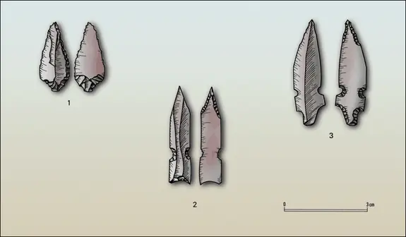 Pointes de Harif, d'El-Khiam et d'Hélouan, Syrie-Palestine