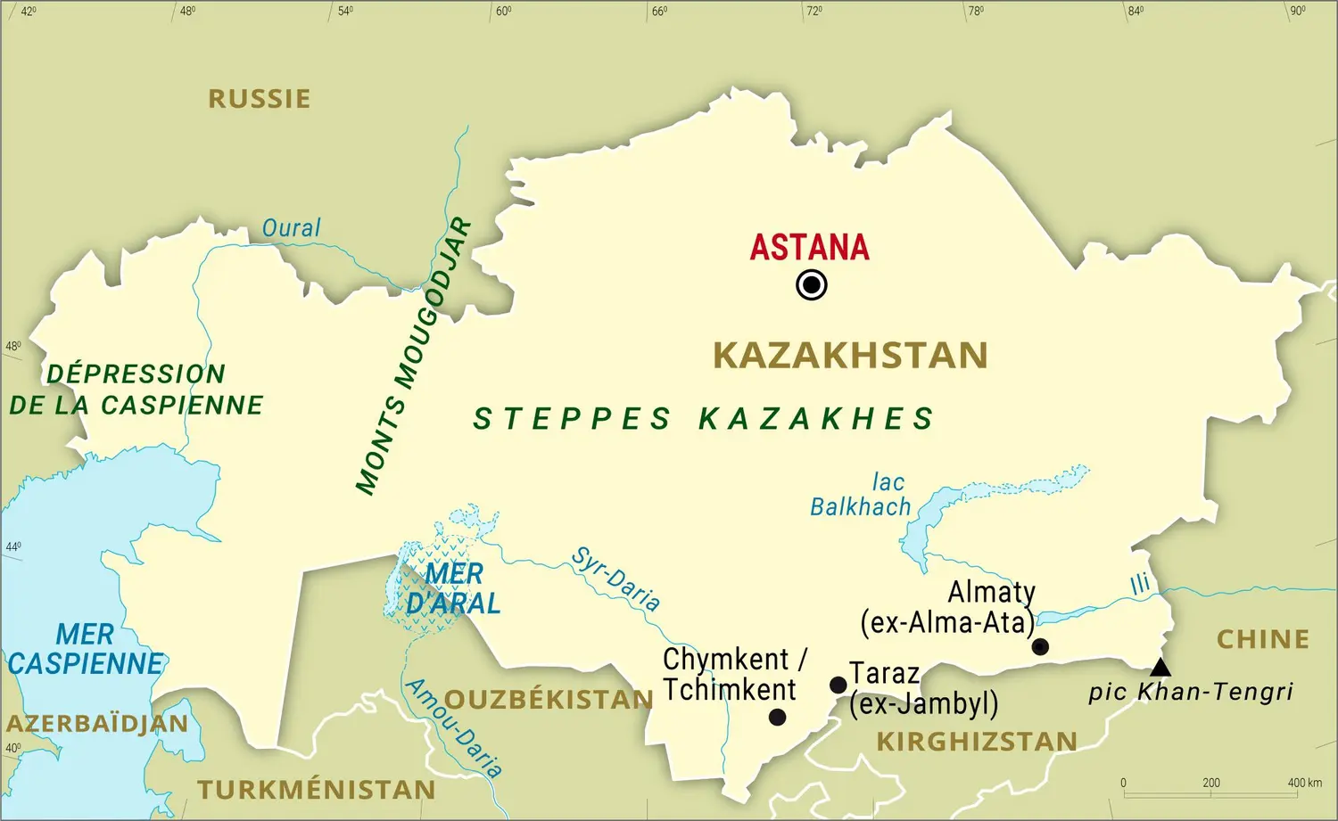 Kazakhstan : carte générale