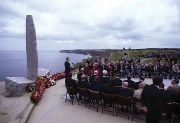 Ronald Reagan à la pointe du Hoc, 1984 - crédits : David Hume Kennerly/ Getty Images