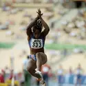 Eunice Barber - crédits : Stu Forster/ Allsport/ Getty Images