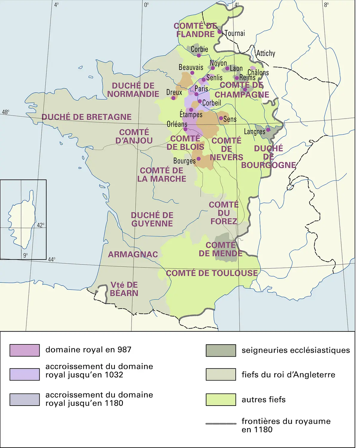 France : formation territoriale, de 987 à 1180