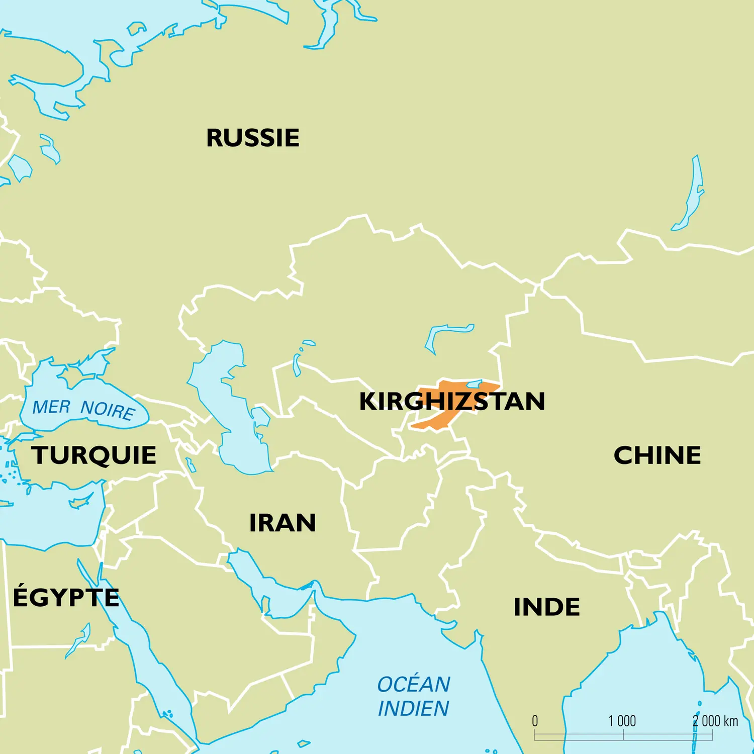 Kirghizstan : carte de situation