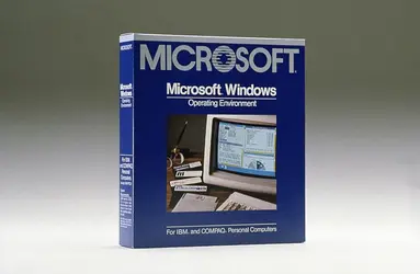 Boîte de commercialisation de la première version de Windows - crédits : DR/ Microsoft