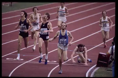 Lasse Viren, 5 000 mètres des Jeux de Montréal, 1976 - crédits : Tony Duffy/ Allsport/ Getty Images