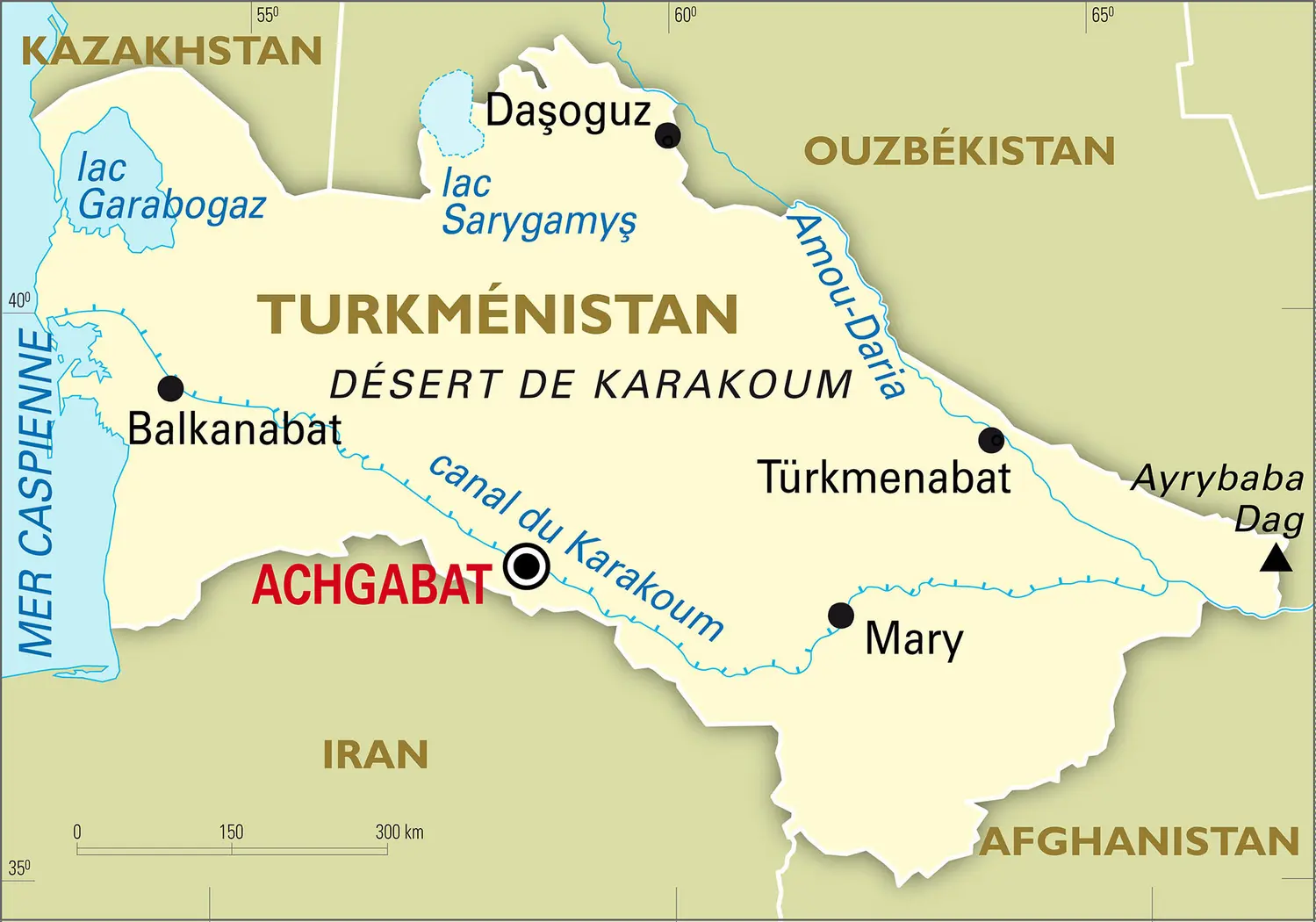 Turkménistan : carte générale