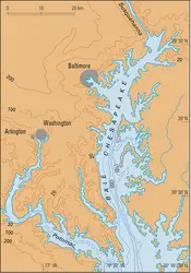 Baie Chesapeake (États-Unis) - crédits : Encyclopædia Universalis France