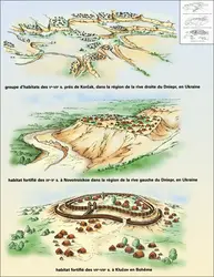 Korcak, Novotroickoe, Klucov : habitats slaves - crédits : Encyclopædia Universalis France