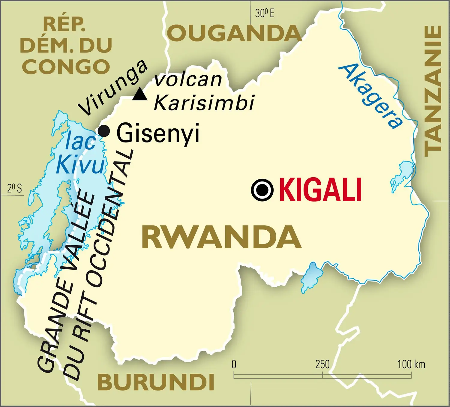 Rwanda : carte générale