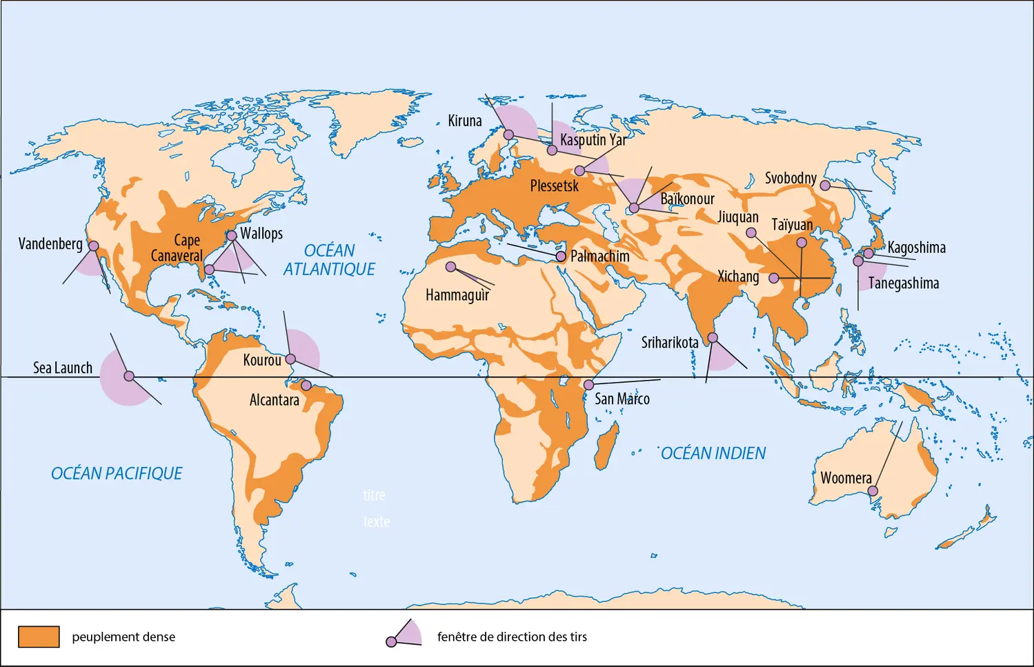 Bases de lancement spatial dans le monde