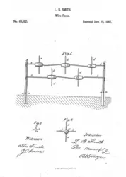 Fil de fer barbelé : brevet de 1867 - crédits : Wilson James D/ USPTO/ Google