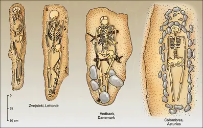 Sépultures mésolithiques (1) - crédits : Encyclopædia Universalis France