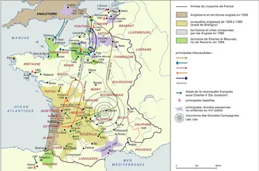 Guerre de Cent Ans, XIV<sup>e</sup> siècle - crédits : Encyclopædia Universalis France
