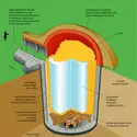 Conservation de la glace dans une glacière type à couverture en coupole - crédits : Encyclopædia Universalis France