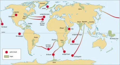 Les points chauds - crédits : Encyclopædia Universalis France