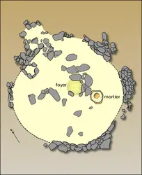 Aïn Mallaha : maison ronde natoufienne, Proche Orient - crédits : Encyclopædia Universalis France