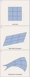 Déformations homogène et inhomogène - crédits : Encyclopædia Universalis France