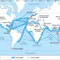 Principaux points de passage maritimes mondiaux - crédits : Encyclopædia Universalis France