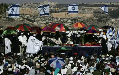 Falachas fêtant le Sigd - crédits : Menahem Kahana/ AFP