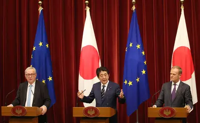 Signature de l’accord nippo-européen de libre-échange, 2018 - crédits : Koji Sasahara/Pool/ AFP