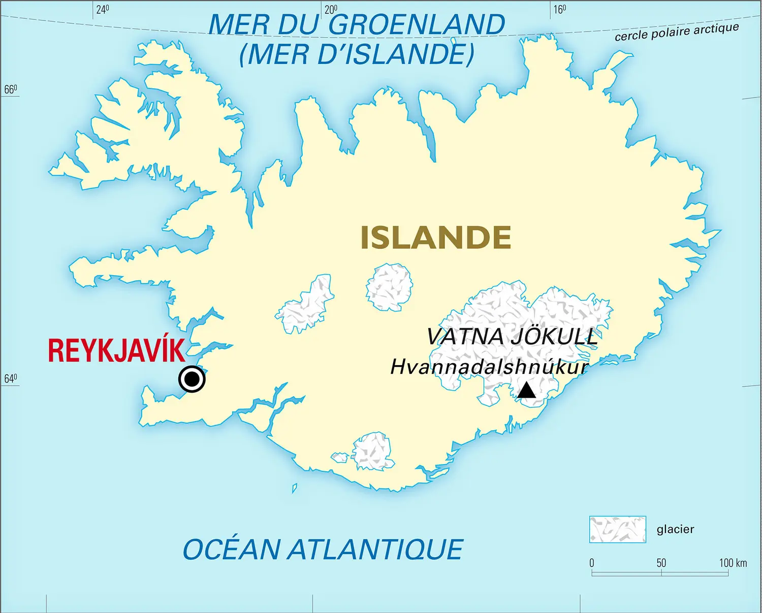 Islande : carte générale