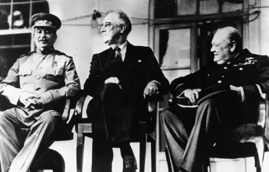 Conférence de Téhéran, 1943 - crédits : Keystone/ Getty Images