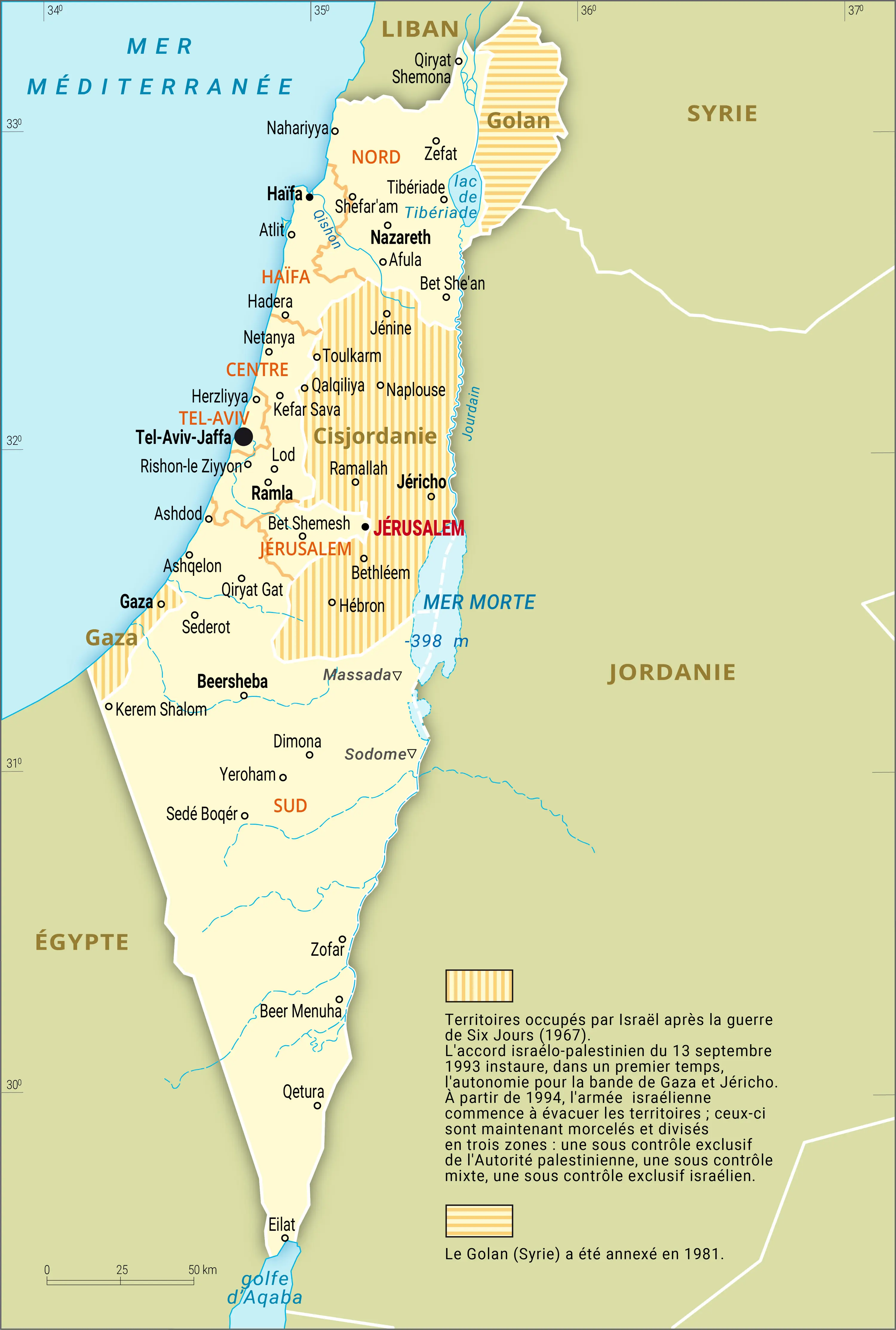 Israël : carte administrative