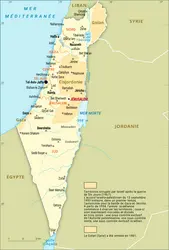 Israël : carte administrative - crédits : Encyclopædia Universalis France