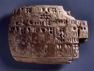 Écriture sumérienne archaïque - crédits :  Bridgeman Images 