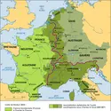 Empire carolingien, IX<sup>e</sup> siècle - crédits : Encyclopædia Universalis France