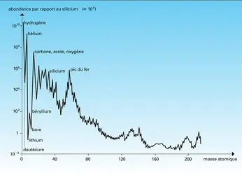 Abondance des éléments par rapport au silicium - crédits : Encyclopædia Universalis France