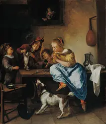 La Leçon de danse du chat, J. Steen - crédits : Rijksmuseum, Amsterdam, Pays-Bas