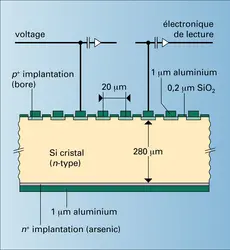 Détecteur au silicium - crédits : Encyclopædia Universalis France