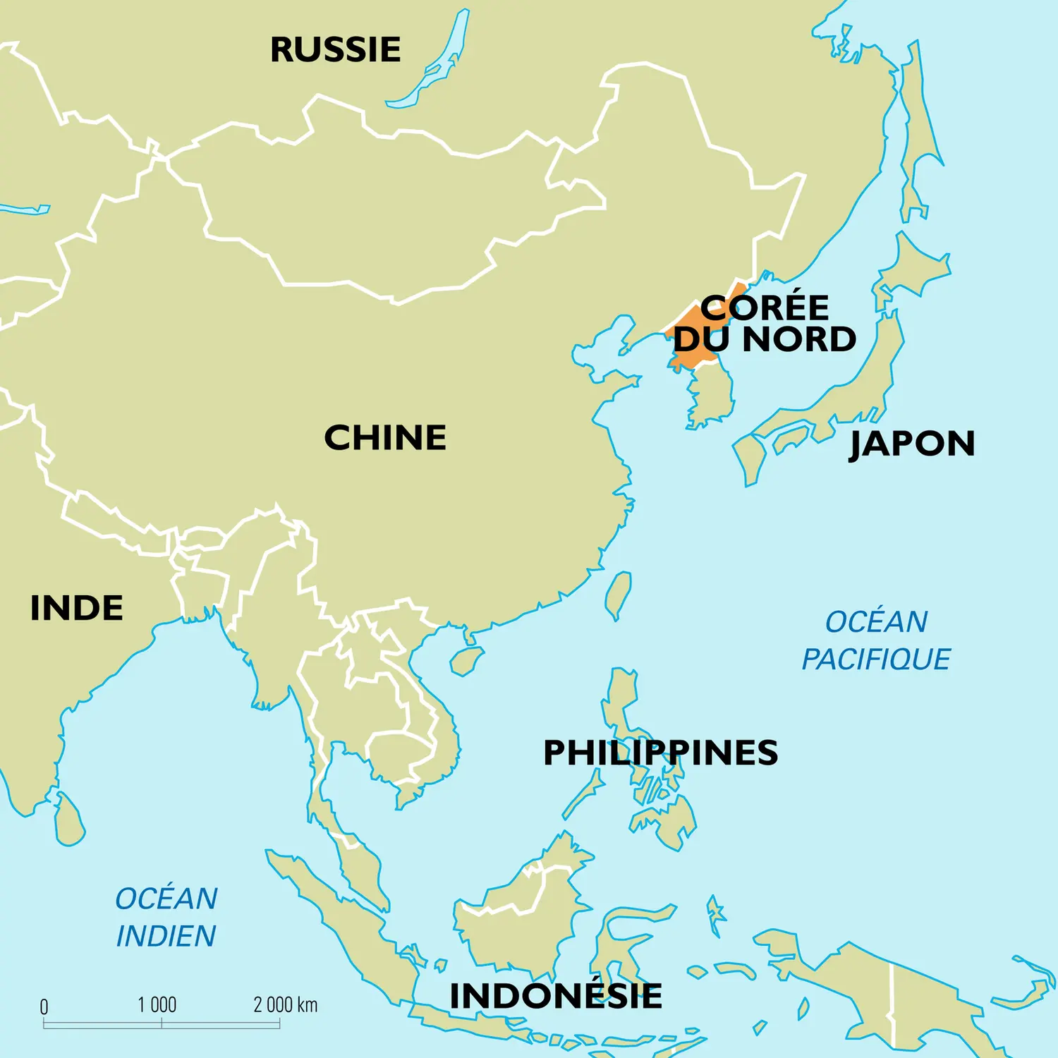 Corée du Nord : carte de situation