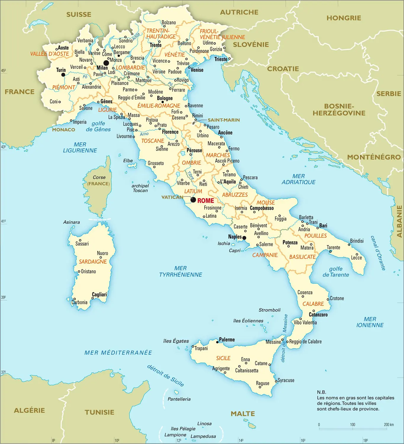 Italie : carte administrative