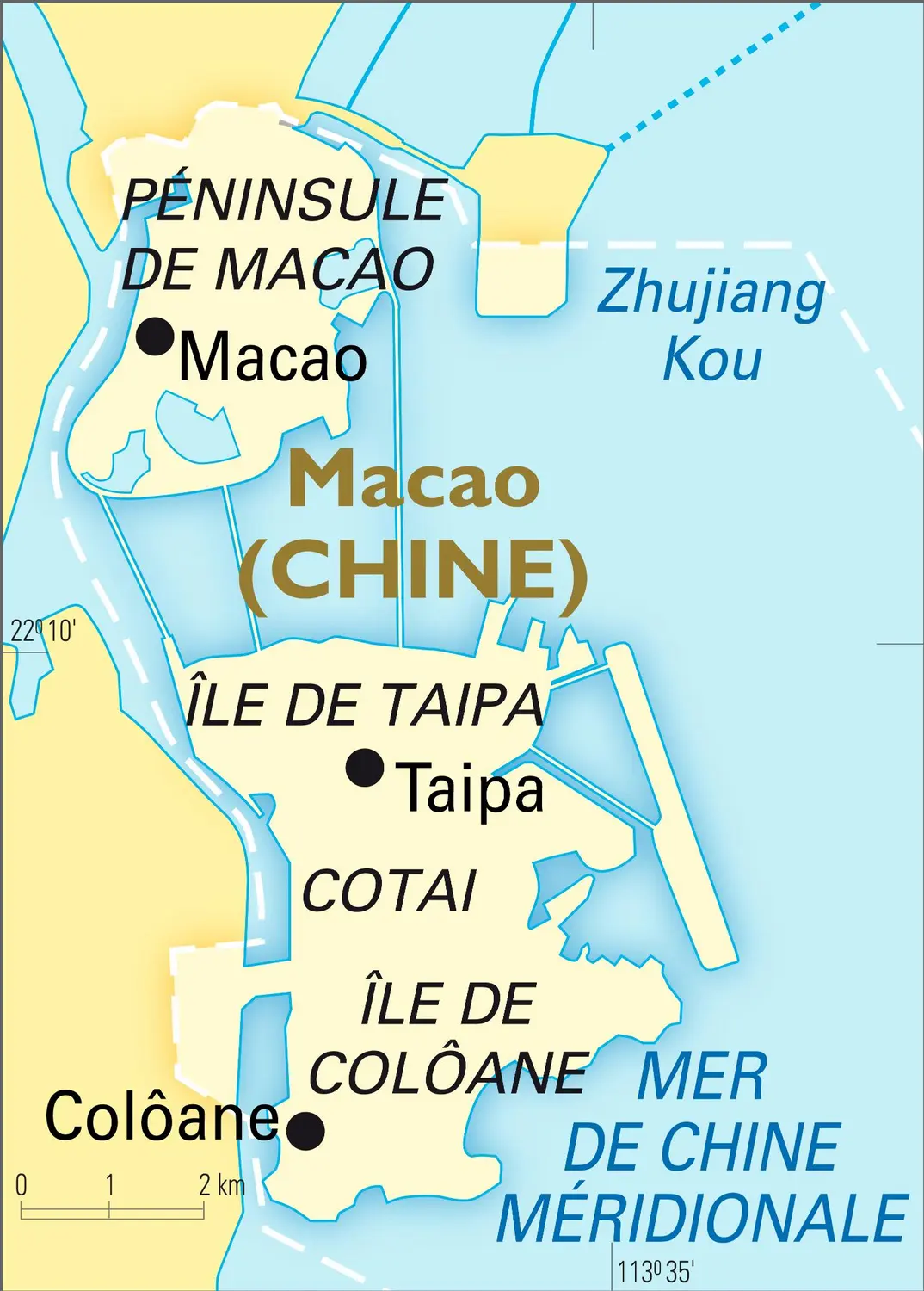 Macao [Chine] : carte générale