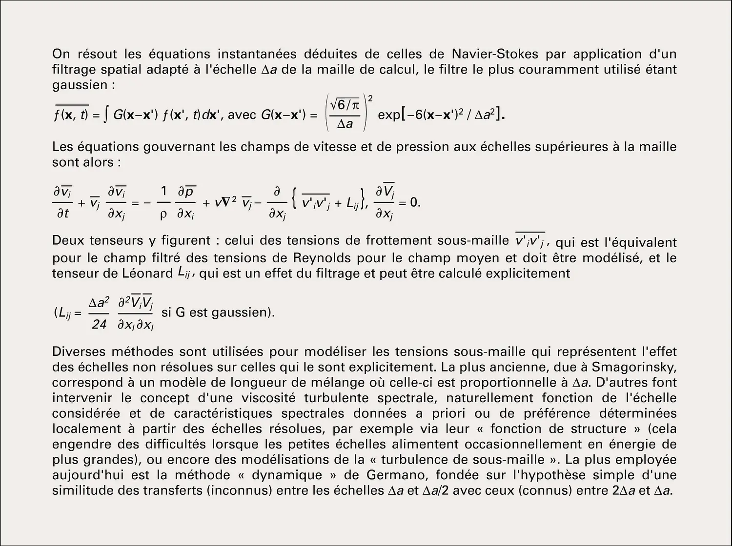 La simulation des grandes échelles