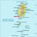 Saint-Vincent-et-les-Grenadines : carte physique - crédits : Encyclopædia Universalis France