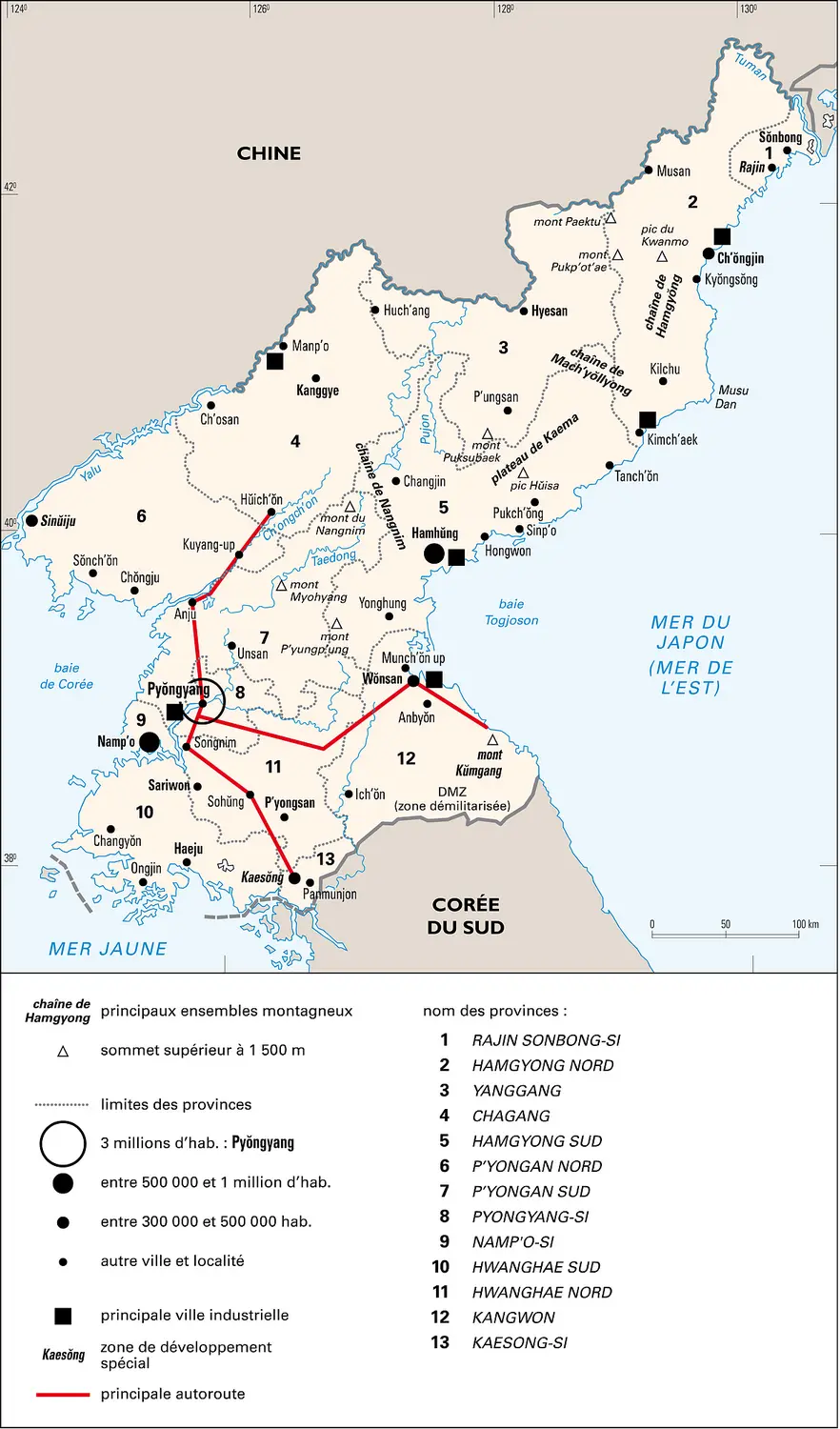 Corée du Nord : villes et infrastructures