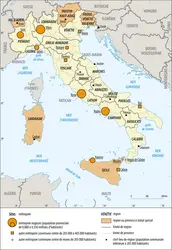 Italie : régions et métropoles - crédits : Encyclopædia Universalis France
